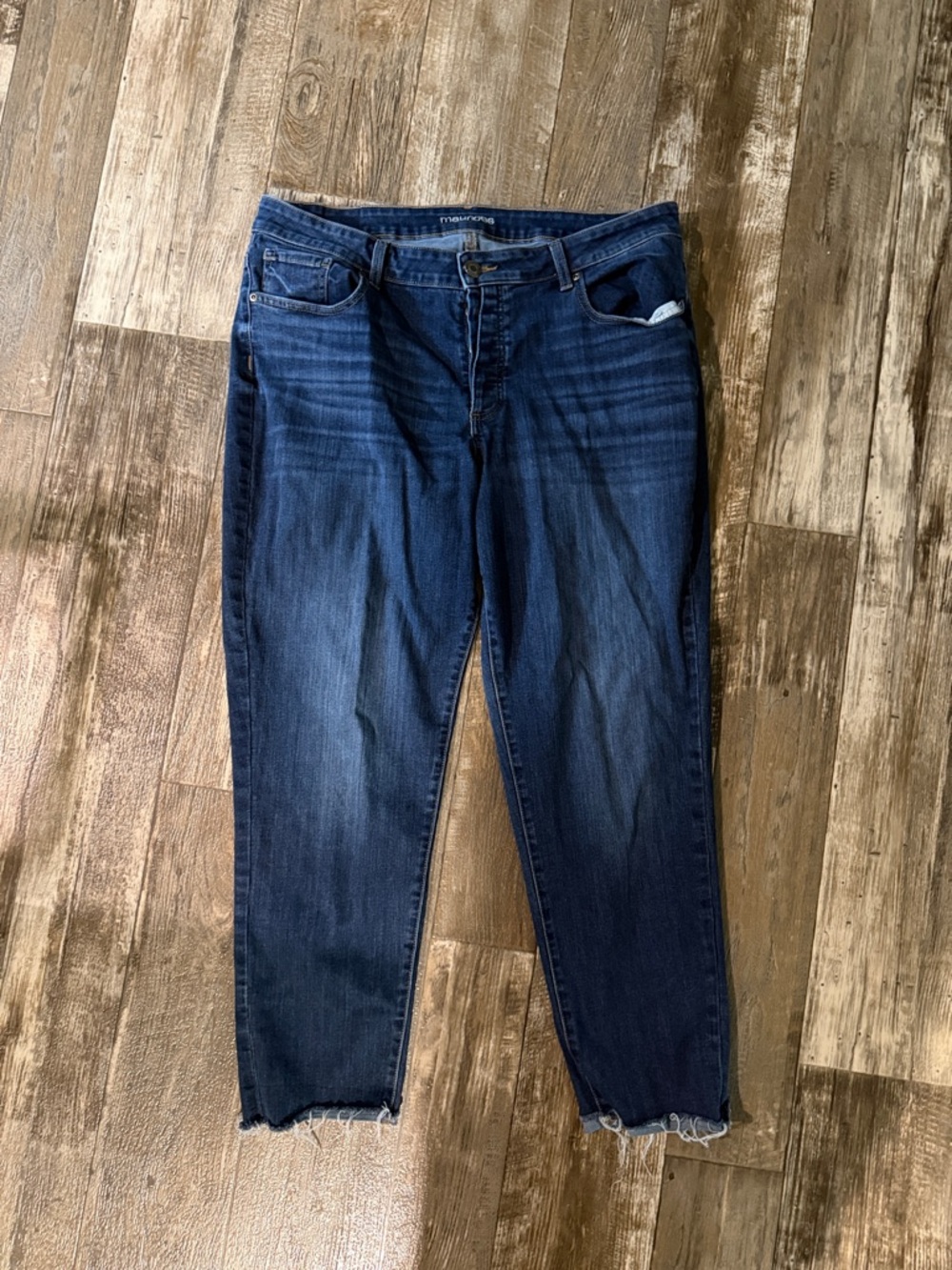 Maurices Dark Blue Cropped Slim Jeans